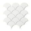 White Matt Flat Surface Fish Scale Mosaic Tiles