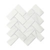 Carrara Matt Medium Herringbone Mosaic Tiles
