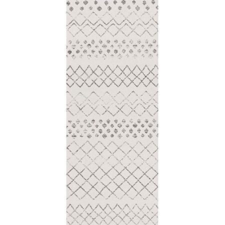 Rug Culture Selma White Grey Tribal Runner Rug