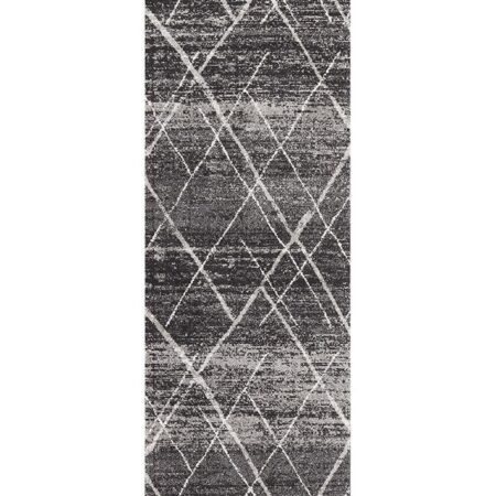 Rug Culture Noah Charcoal Contemporary Runner Rug