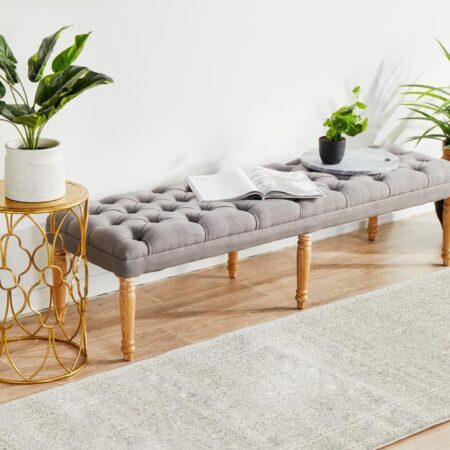 Rug Culture Silver Flower Transitional Runner Rug