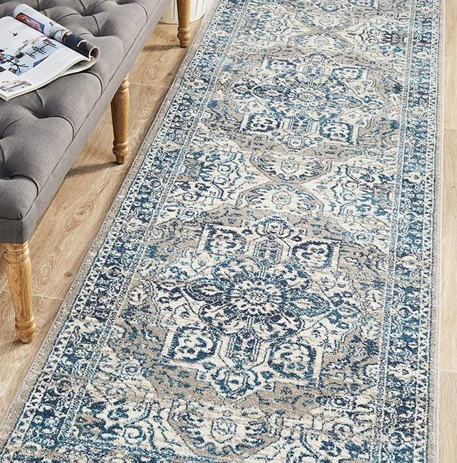 Rug Culture Babylon 207 Blue Runner Rug - The Flooring Guys