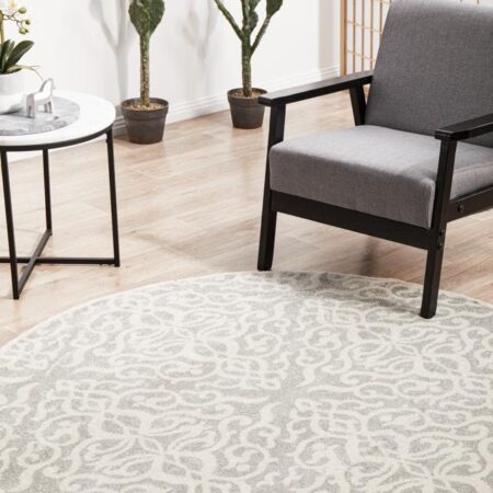 Rug Culture Chrome Lydia Silver Round Rug