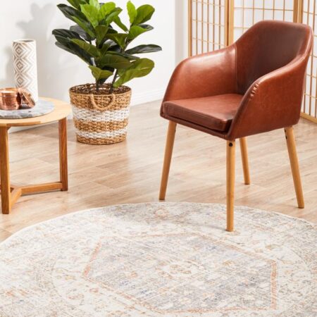 Rug Culture Mayfair Lorissa Silver Round Rug