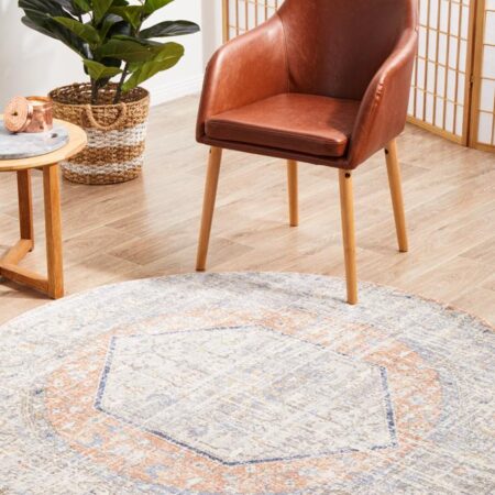 Rug Culture Mayfair Lorissa Peach Round Rug