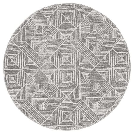 Rug Culture Kenza Contemporary Silver Round Rug