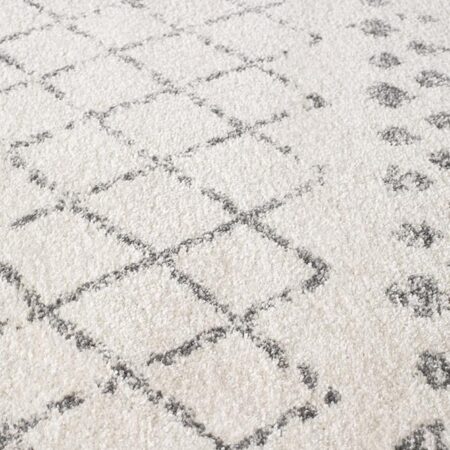Rug Culture Selma White Grey Tribal Round Rug
