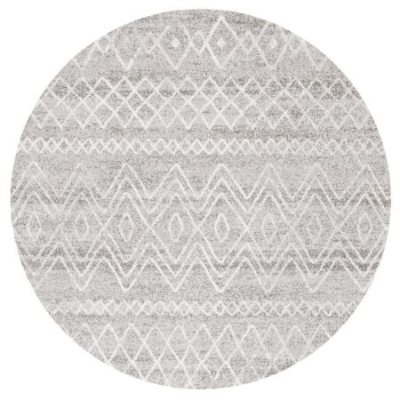 Rug Culture Nadia Grey Rustic Tribal Round Rug