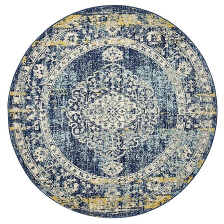 Rug Culture Museum Wilson Navy Round Rug