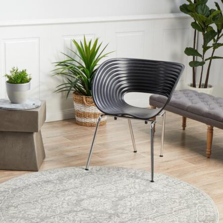 Rug Culture Gwyneth Stunning Transitional Silver Round Rug