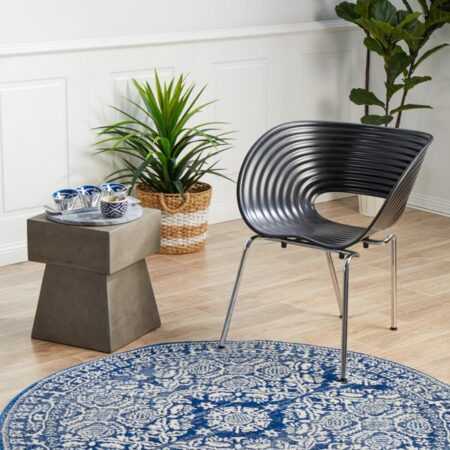 Rug Culture Gwyneth Stunning Transitional Navy Round Rug