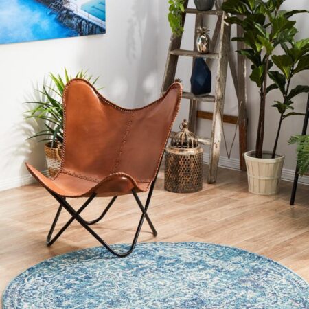 Rug Culture Muse Blue Transitional Round Rug