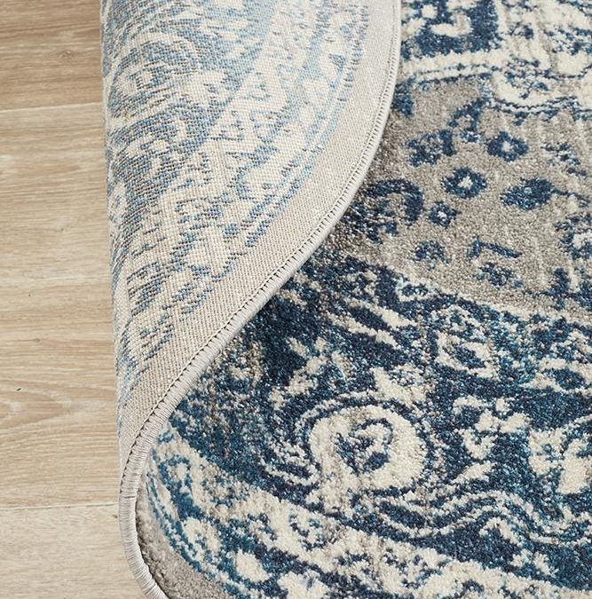 Rug Culture Babylon 207 Blue Round Rug - The Flooring Guys
