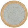 Rug Culture Jute Natural Blue Round Rug