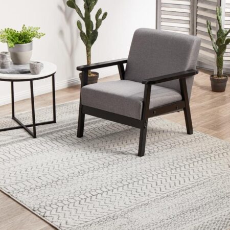 Rug Culture Chrome Harper Silver Rectangle Rug