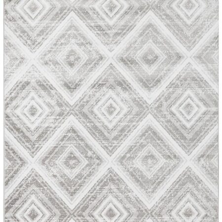 Rug Culture Sabrina Geo Diamonds Silver Grey Rectangle Rug