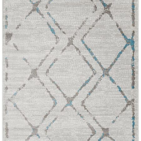 Rug Culture Kendall Contemporary Diamond Grey Blue Rectangle Rug