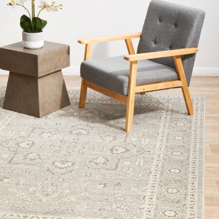 Silver Flower Transitional Rug