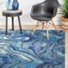 DRM-862-INDI Modern Blue Rug - The Flooring Guys