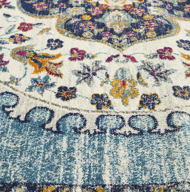 Rug Culture Babylon 202 Blue Rectangle Rug - The Flooring Guys