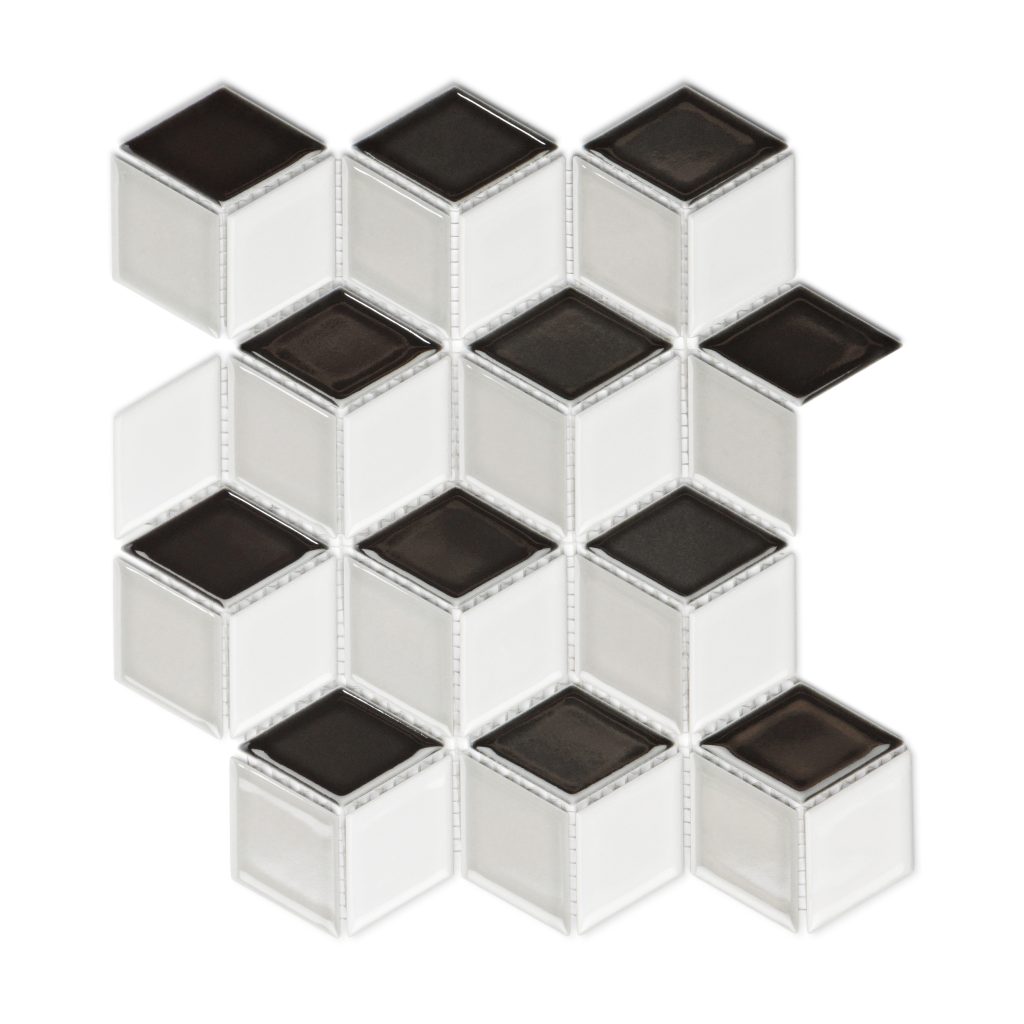 Mixed Gloss Cube Mosaic Tiles The Flooring Guys