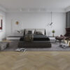 Chameleon Pallas Herringbone Champagne Oak hybrid flooring