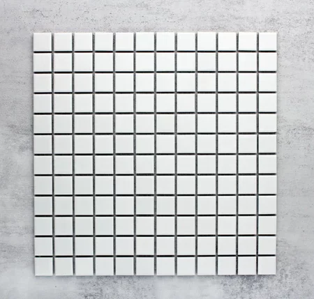White Matt Small Porcelain Glazed Square Mosaic Tiles