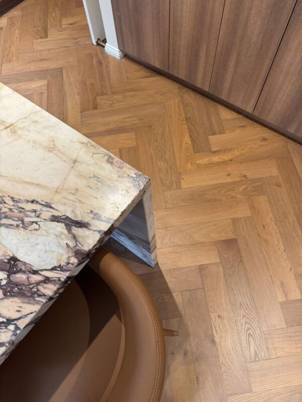 Wonderwood Herringbone Smoked Brown Engineered Timber Flooring Scene