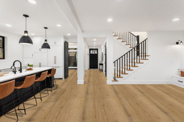 Aqua Stone V7 Oak Latte Hybrid Flooring Scene