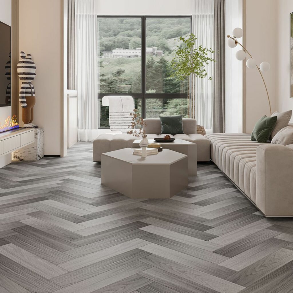 Aqua Wood Plus Harbour Bridge Laminate Herringbone Flooring The