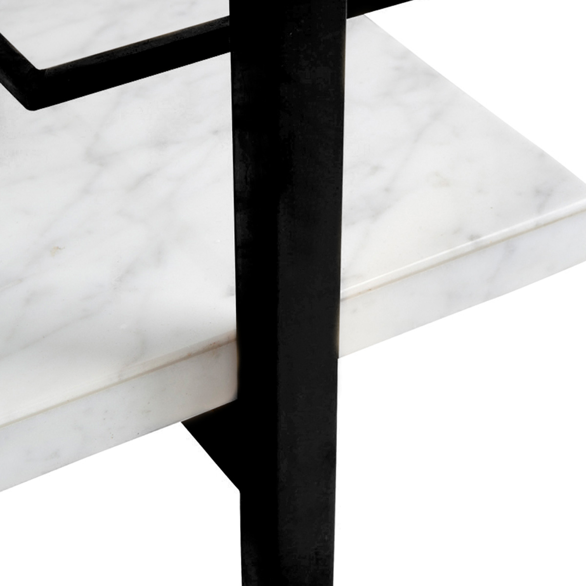 Franklin White Marble Bar Cart Black The Flooring Guys