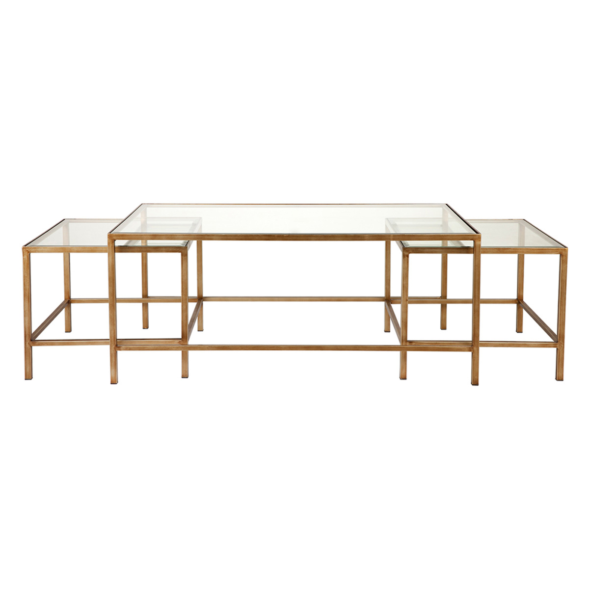 Cocktail Glass Nesting Coffee Table Antique Gold The Flooring Guys
