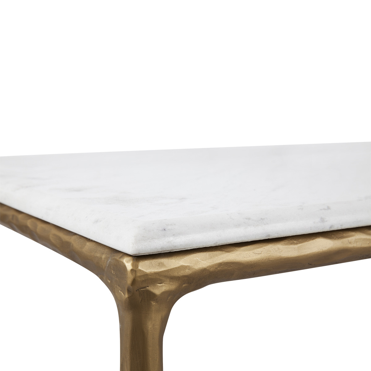 Heston Rectangle Marble Coffee Table Brass The Flooring Guys