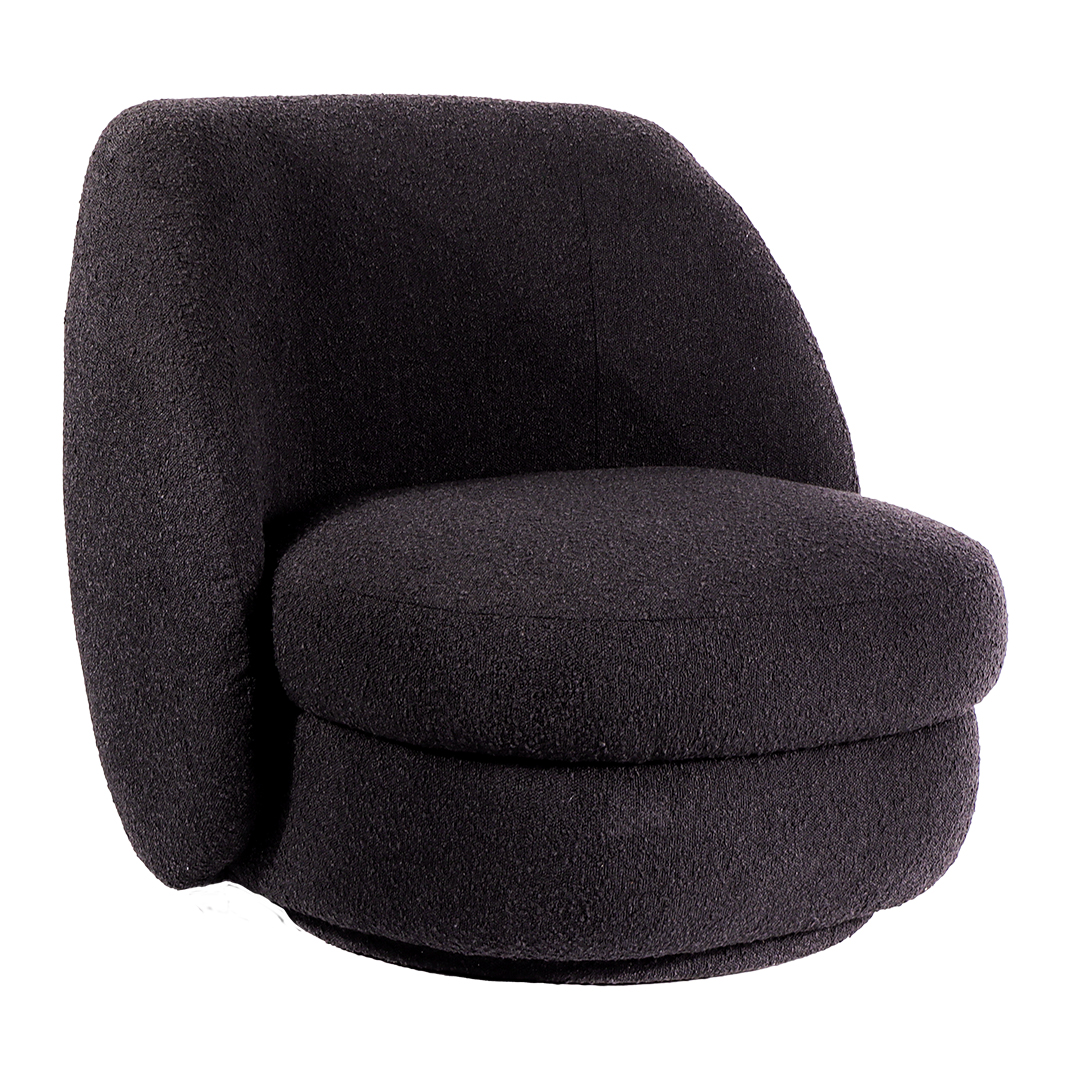 Aurora Swivel Chair Black Boucle The Flooring Guys