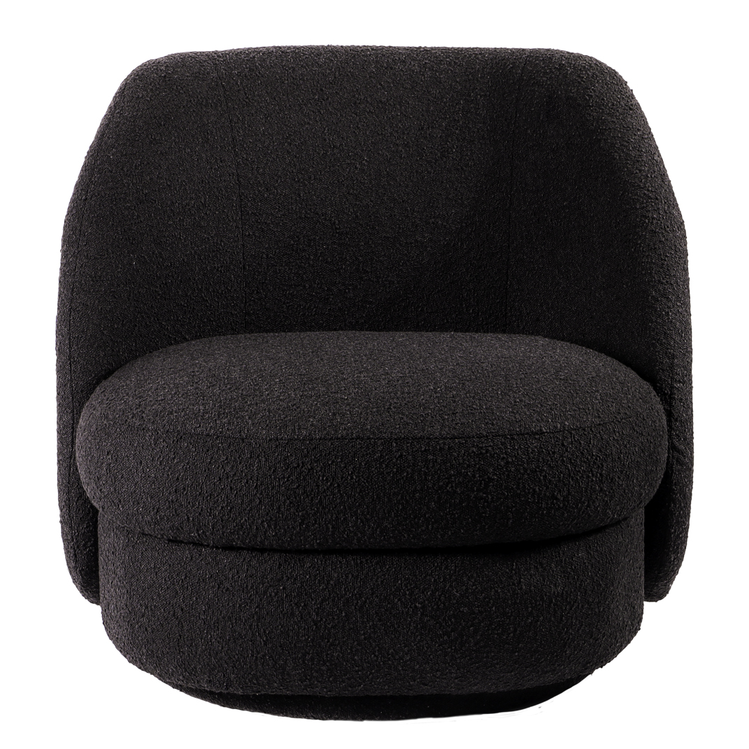 Aurora Swivel Chair Black Boucle The Flooring Guys