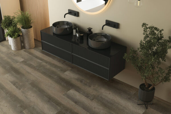 Kenbrock SmartDrop Ultimate Crosscut Blackwood Vinyl Plank Flooring Scene
