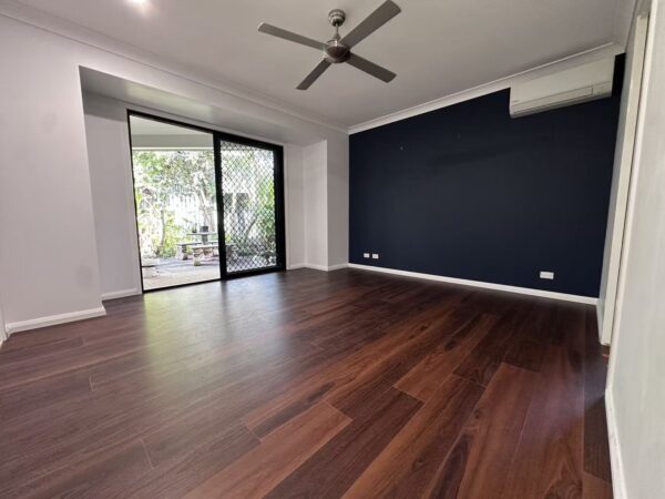 Preference Easi-Plank SPC Jarrah hybrid flooring in a room setting
