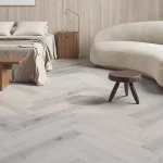 Riverhill Elegant Snow Grey Hybrid Herringbone Flooring