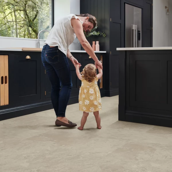 Karndean Korlok Tortora Breccia Marble flooring in a room setting