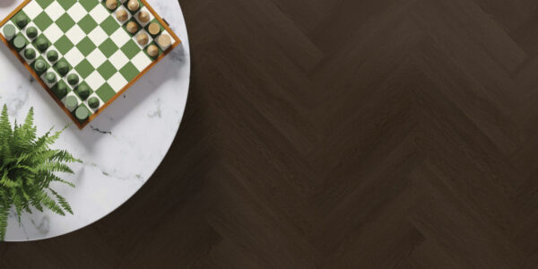 Godfrey Hirst Olympus Parquet Atlas dark brown oak vinyl plank flooring