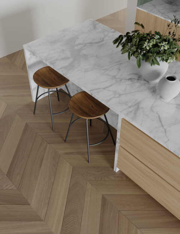 Wonderwood Herringbone Tan Brown Engineered Timber Flooring Scene