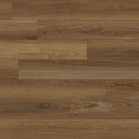 Hybrid flooring being installed plank by plank in Natural Spotted Gum