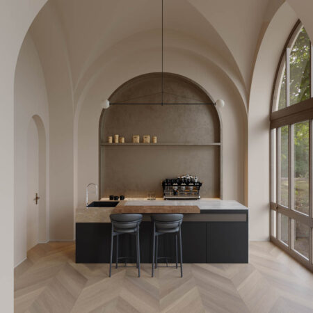 Wonderwood Herringbone Terrace Grey Engineered Timber Flooring Scene