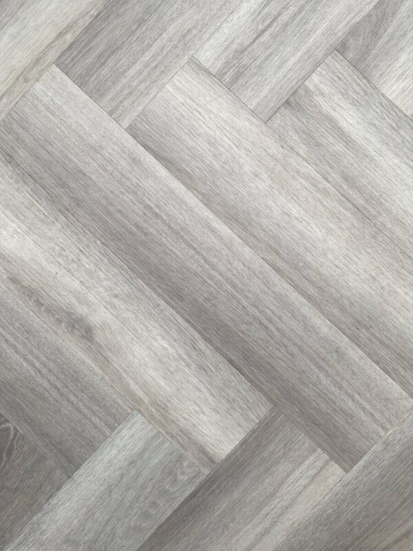HTT Obsidian Herringbone Estate Grey Oak Hybrid Flooring