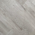 HTT Obsidian Herringbone Grey Leaf Hybrid Flooring