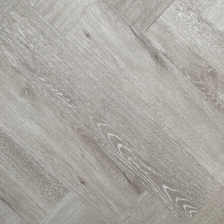 HTT Obsidian Herringbone Grey Leaf hybrid flooring