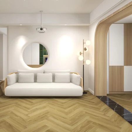 Ornato Herringbone Natural Blackbutt Hybrid Flooring Scene