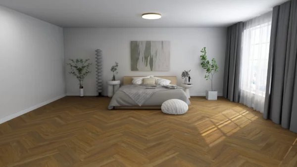 Ornato Herringbone Select Spotted Gum hybrid flooring scene