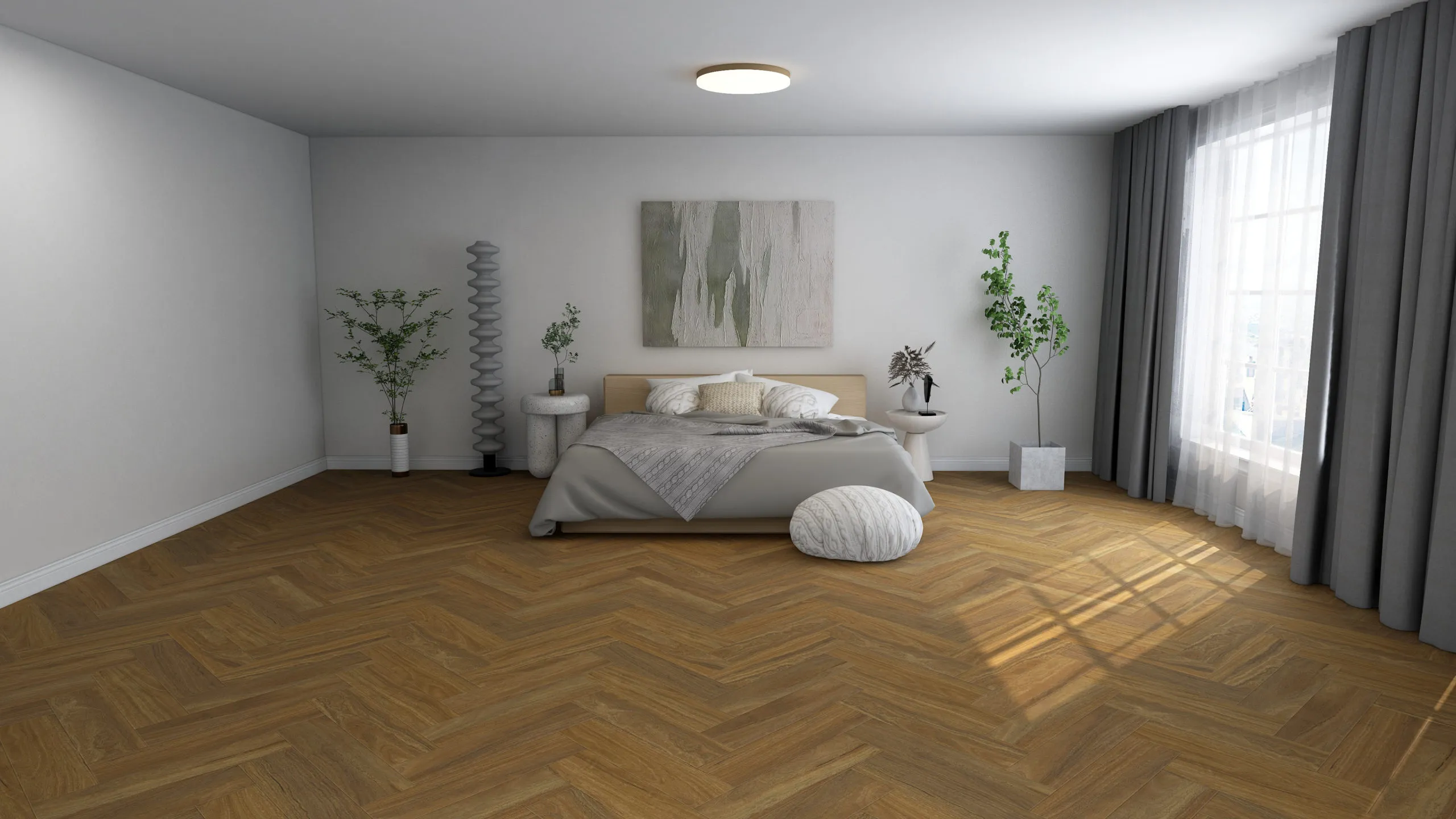 Ornato Herringbone Select Spotted Gum hybrid flooring scene