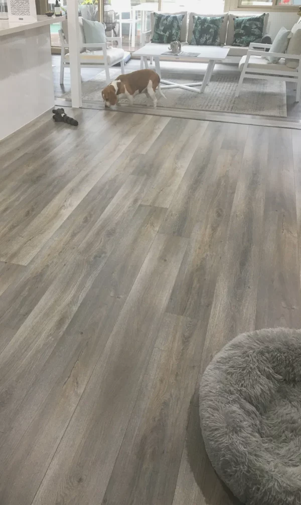 Swish Aqua Oak Colonial Laminate Flooring Scene